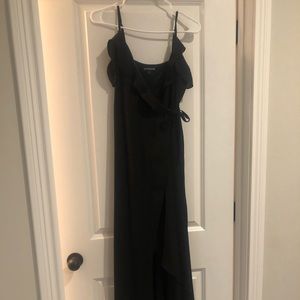 Black Maxi Wrap Dress